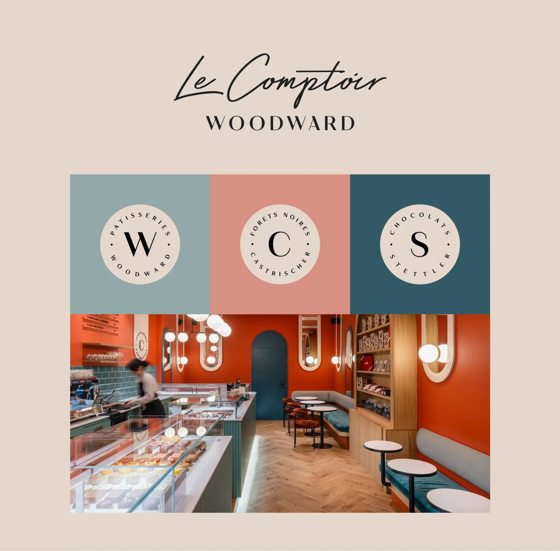 Comptoir Woodward brand identity