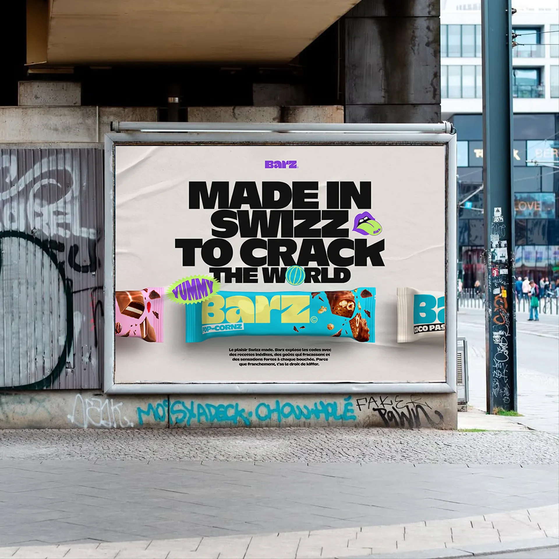 Barz street billboard with three flavours